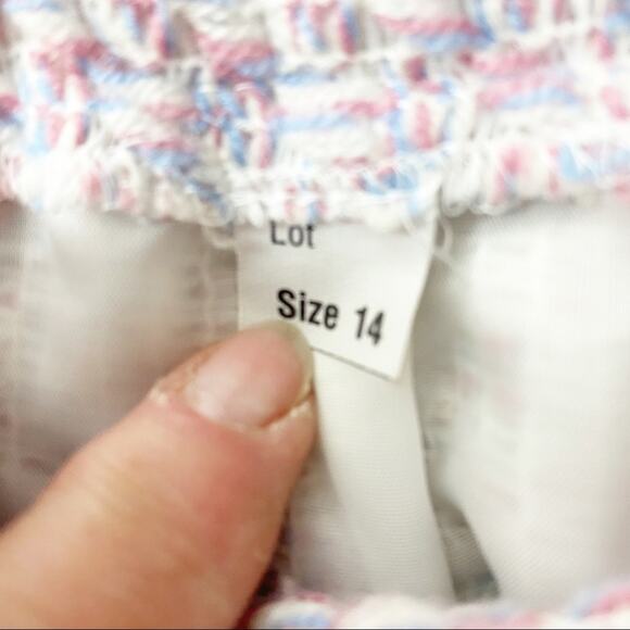 Vintage Pink Blue & White Spring Tweed A-line Pencil Skirt Women’s Size Large - Picture 7 of 14